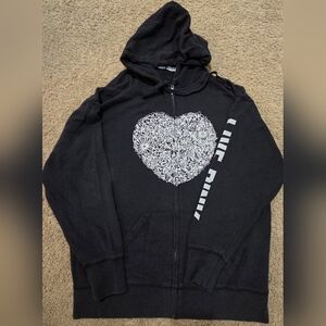 PINK Victoria's Secret Vintage LIVE PINK Heart Full Zip Hoodie Rare HTF